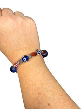 Boutique Red White and Blue Americana elastic bracelet
